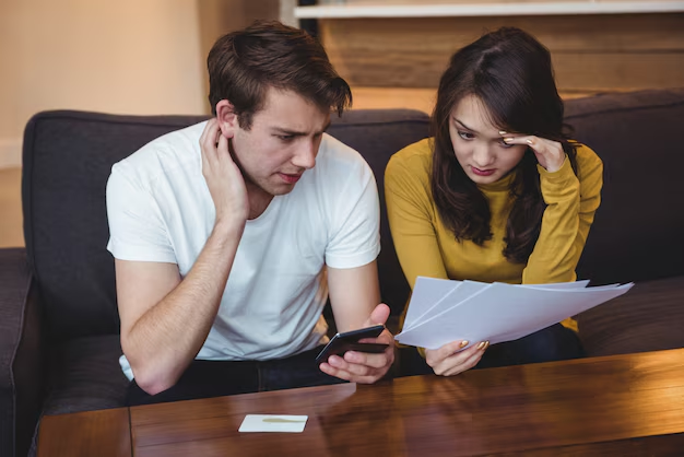 A couple looking at documents