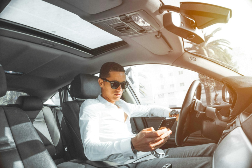 A man using a smartphone