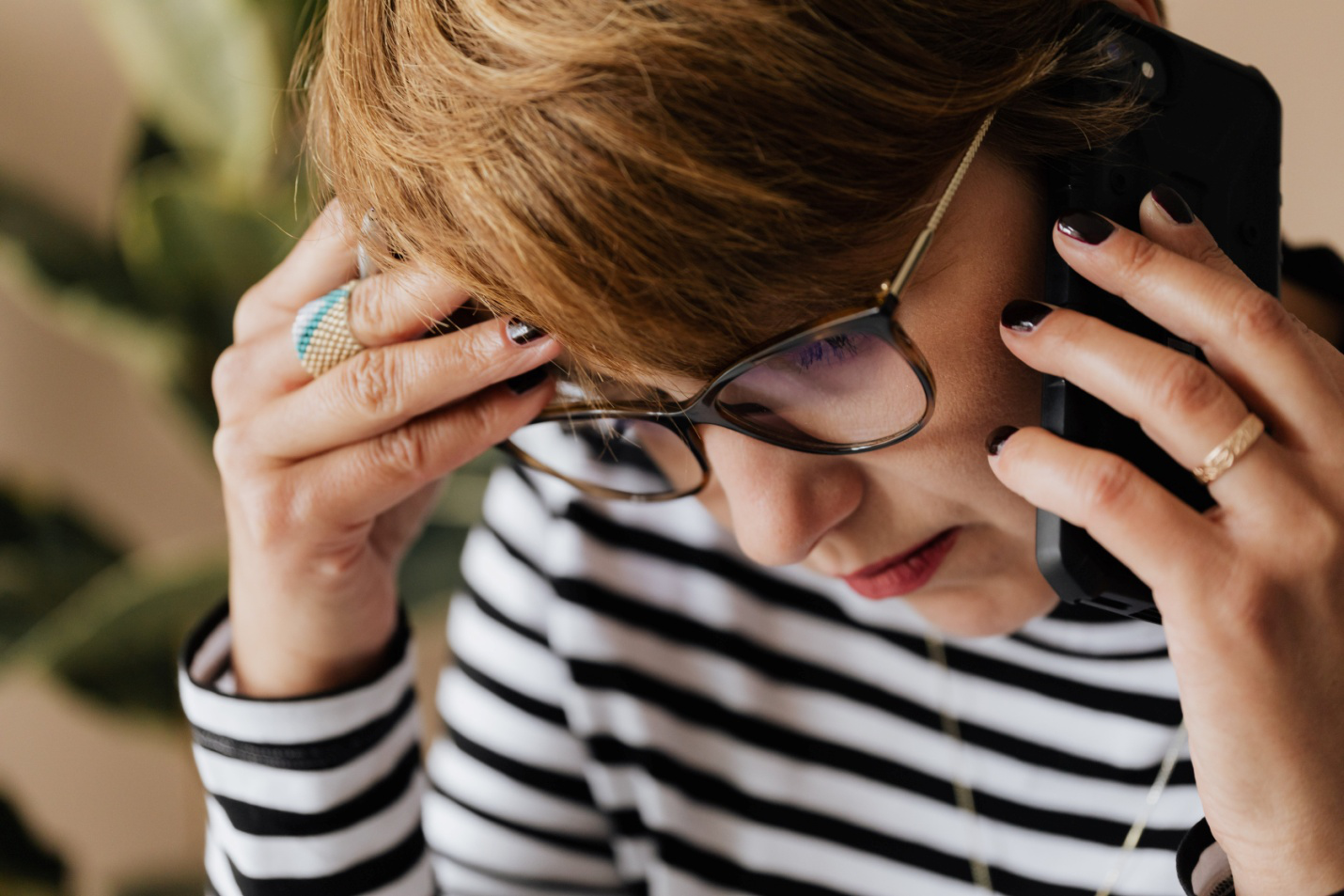 A woman on a call