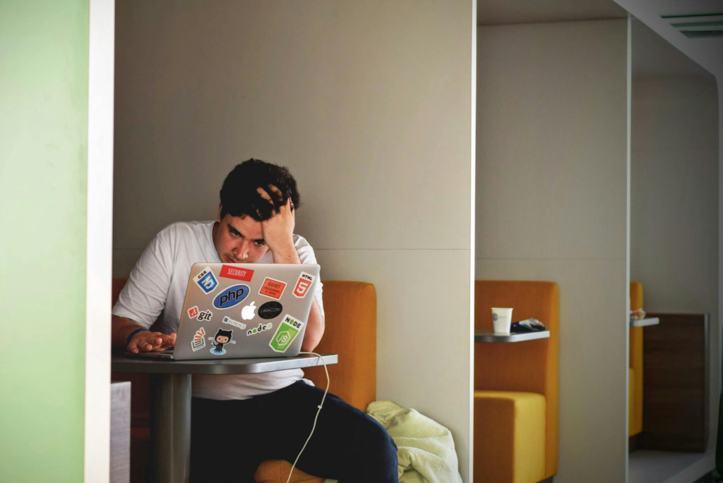 A man using a laptop