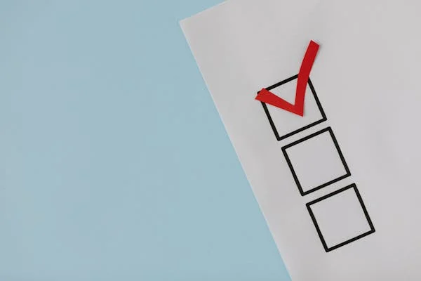 a checklist on a table