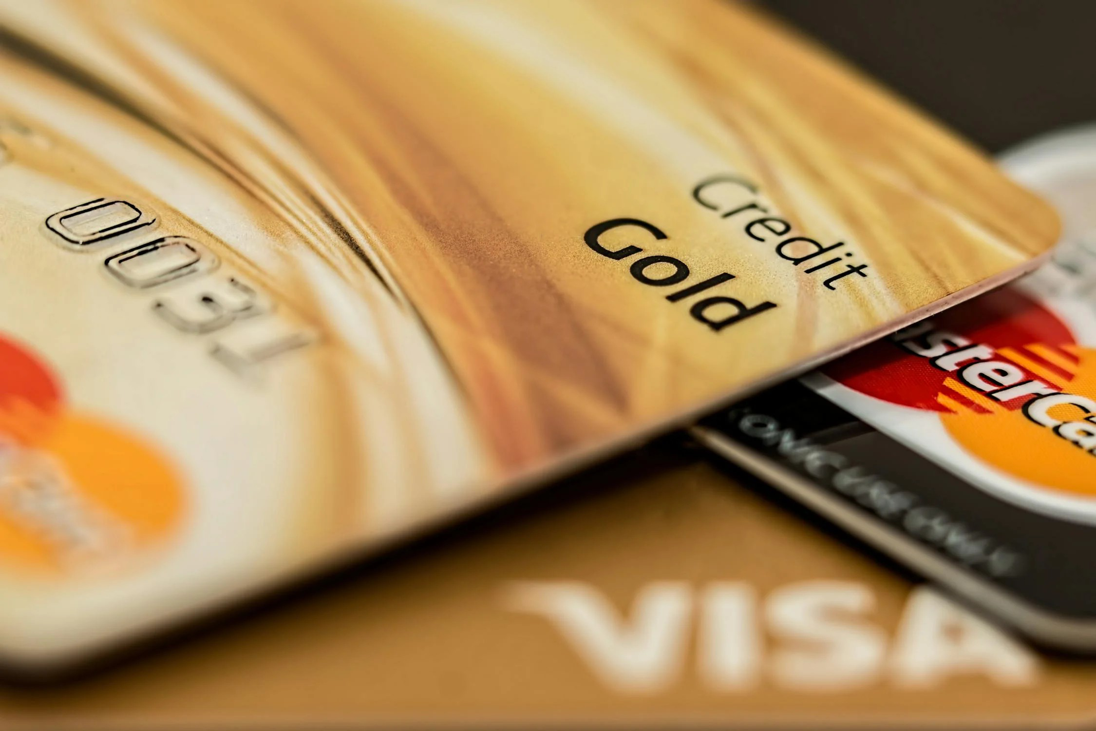 A gold credit card