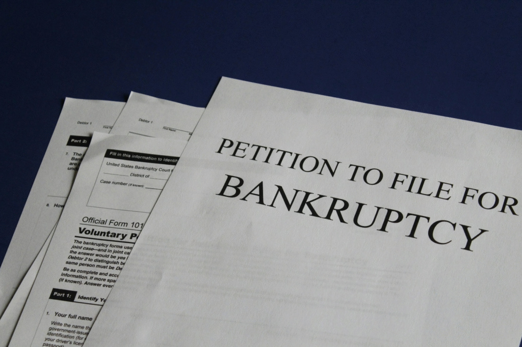 A paper titled ‘petition to file for bankruptcy