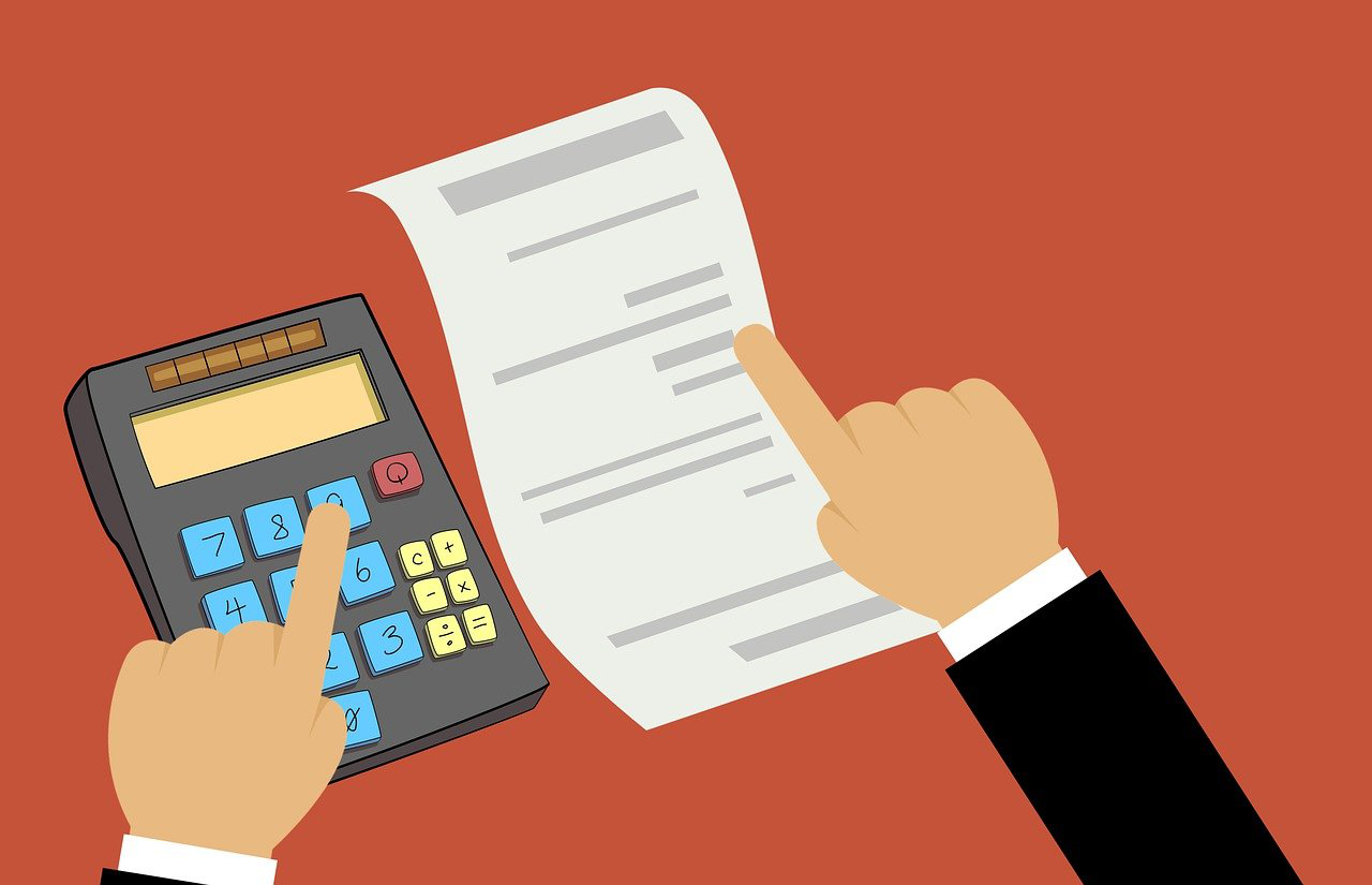 Person Checking Bills