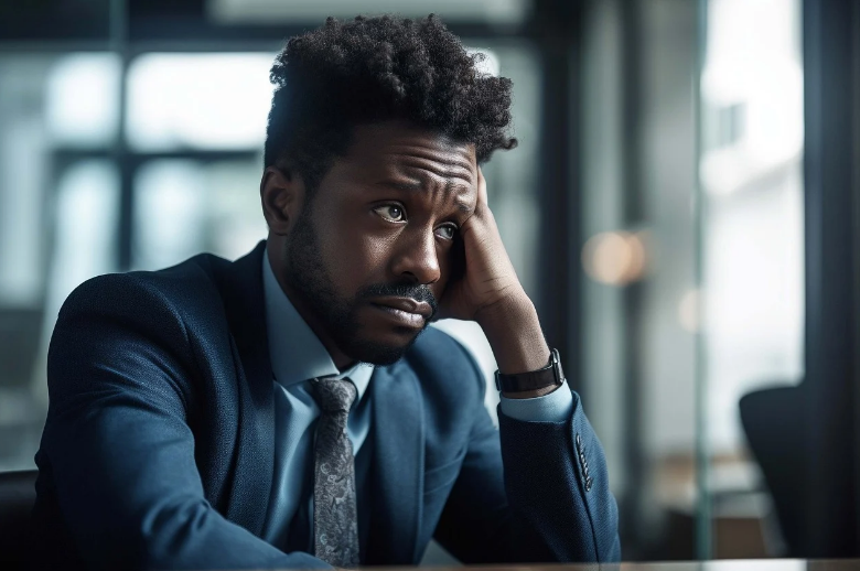 A man worried about bankruptcy