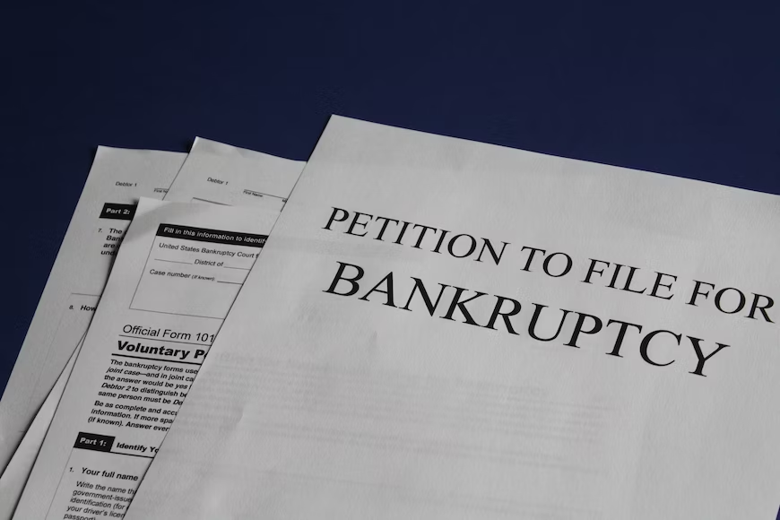 A petition to file for bankruptcy