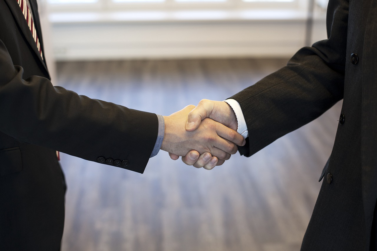 Two people shaking hands