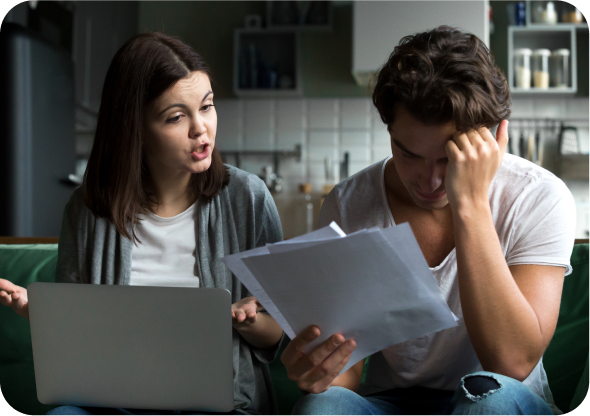 A couple reviewing documents
