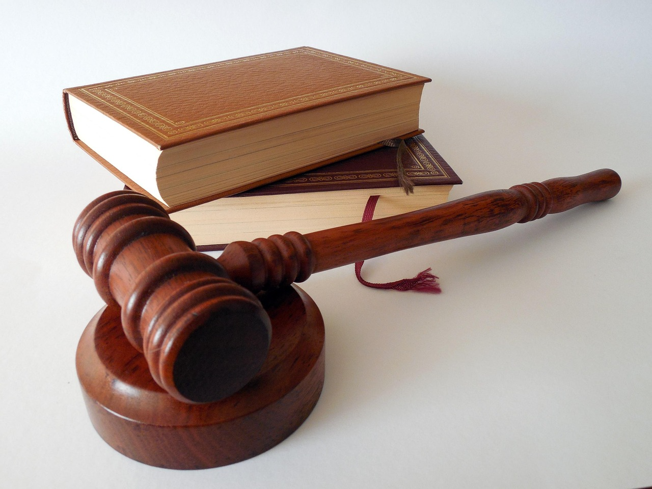 A gavel and law books