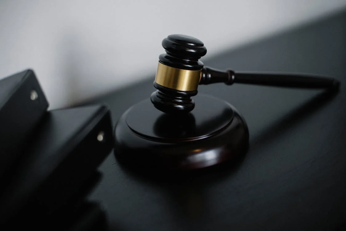 close-up of a black gavel